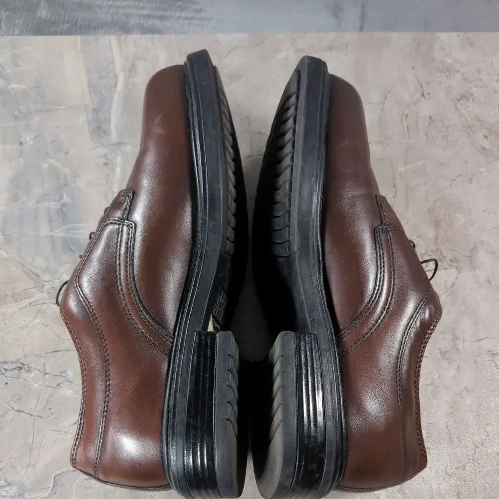Nunn Bush Mens Size‎ 9 M Brown Leather Plain Toe Upper Oxford Lace Up 81105-51